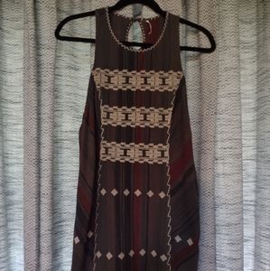 Free People Embroidered Keyhole Tunic Mini Dress Size Small
